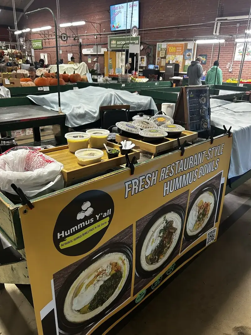 The Hummus Y'all stand at the Greensboro Farmers Curb Market